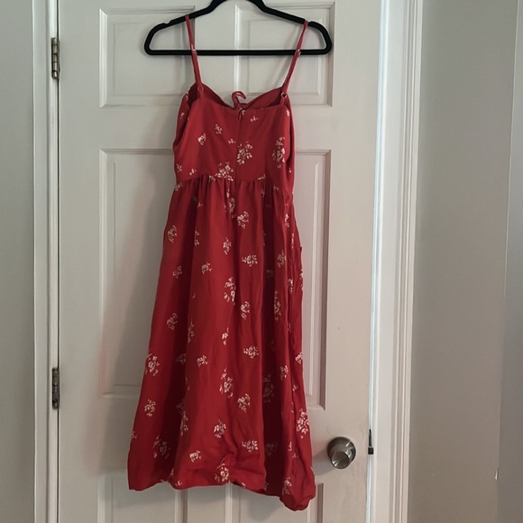 Reformation Red Floral Midi Dress - Picture 3 of 6